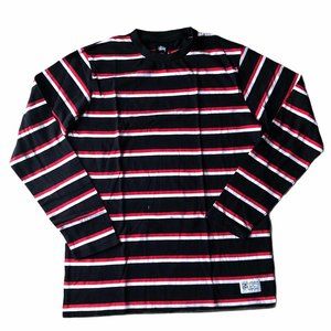 Stussy Black stripe Long Sleeve NWOT MED